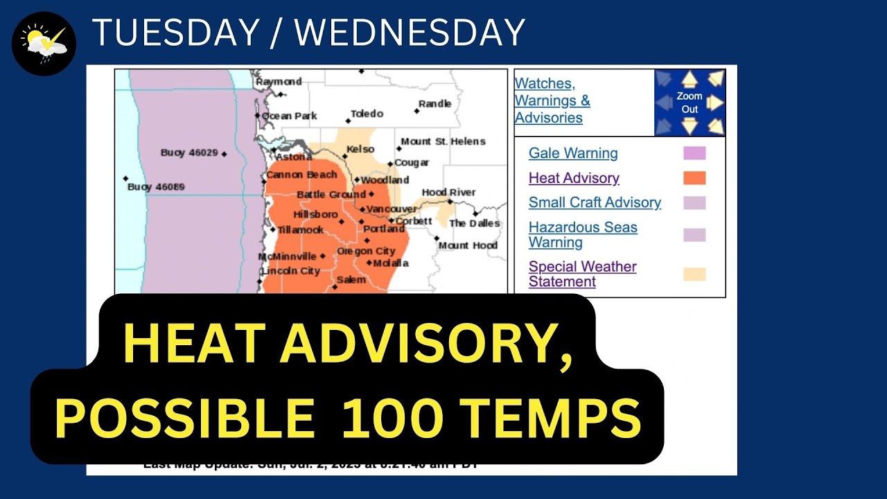 Portland weather, Pacific Northwest Heat Advisory Issued for July 4th ...