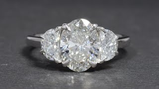 Three Stone Oval Engagement Ring #labgrowndiamond #engagementring @ourosjewels