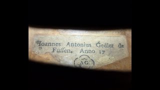 Johann Anton Gedler - Violin Maker From Füssen, Germany