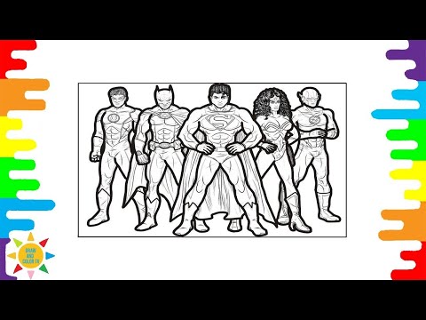 Justice League Coloring Pages | Superheroes Coloring Page | Batman Coloring Page