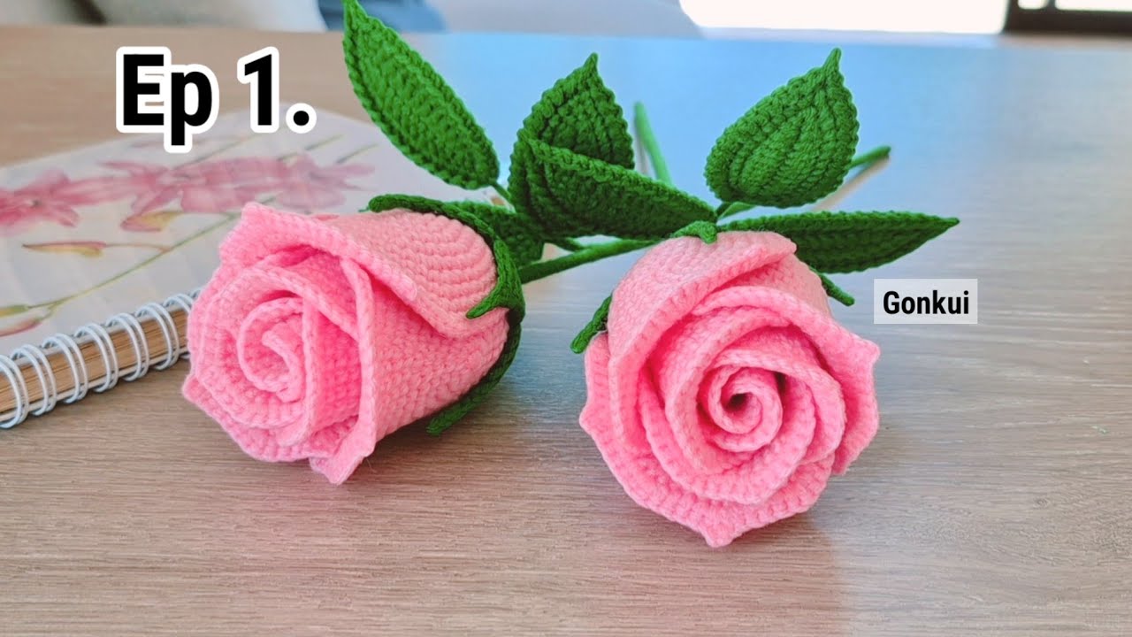 Ep1. Petals 🌹Crochet Rose Pink Flower Tutorial step by step | Crochet Flower Bouquet #crochet 