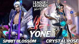Spirit Blossom Yone VS Crystal Rose Yone Skins Comparison Wild Rift