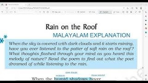 RAIN ON THE ROOF POEM/MALAYALAM EXPLANATION/NCERT CLASS 9 ENGLISH/ COATES KINNEY