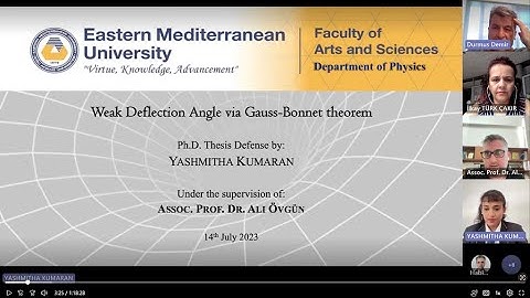 WEAK DEFLECTION ANGLE VIA GAUSS BONNET THEOREM  BY DR. YASHMITHA KUMARAN