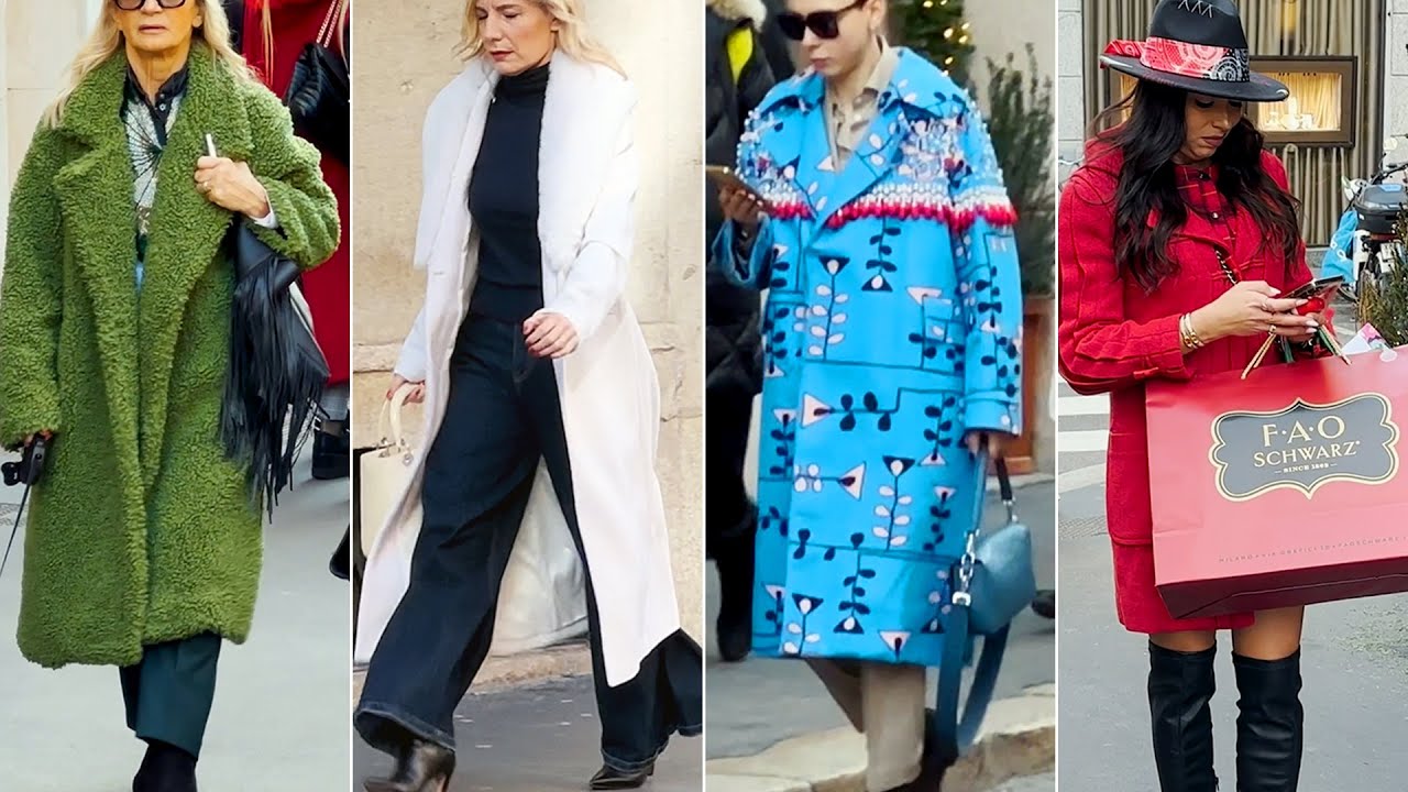 ⁣🇮🇹 Italian Winter Street Fashion Trends 2024! ❄️ On-trend Elegance in Milan in winter