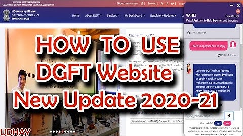 HOW TO USE DGFT Website-New Update Platform 2020-21 #UDHAY EXPORT LEARNS