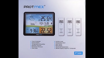 NEW Protmex Weather Station Review Indoor Outdoor with 3 Sensors, Adjustable Backlight, Atomic Clock