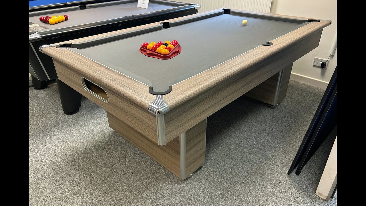 Классический бильярдный стол Slimline с каменной столешницей, цвет «выбеленное дерево», 7 футов, ...