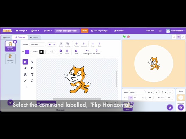 Visual Programming Lesson #1: Using Scratch to create an adding