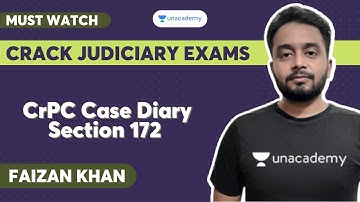 CrPC Case Diary Section 172 | Crack Judiciary Exam | Faizan Khan | Unacademy Judiciary