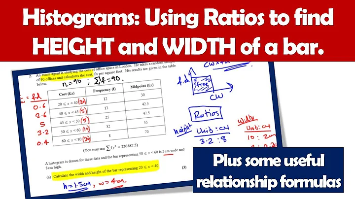 Histogram: Using Ratios to find HEIGHT and WIDTH of a bar (S1 June 2017 Q2a video)