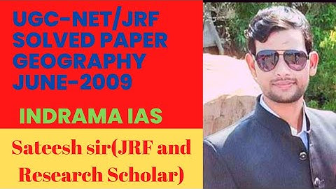 UGC- NET/JRF Solved paper Geography June -2009