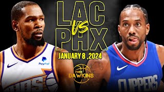Los Angeles Clippers vs Phoenix Suns Full Game Highlights | January 8, 2024 | FreeDawkins