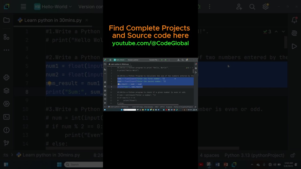 Learn Python in 30minutes in 2025 