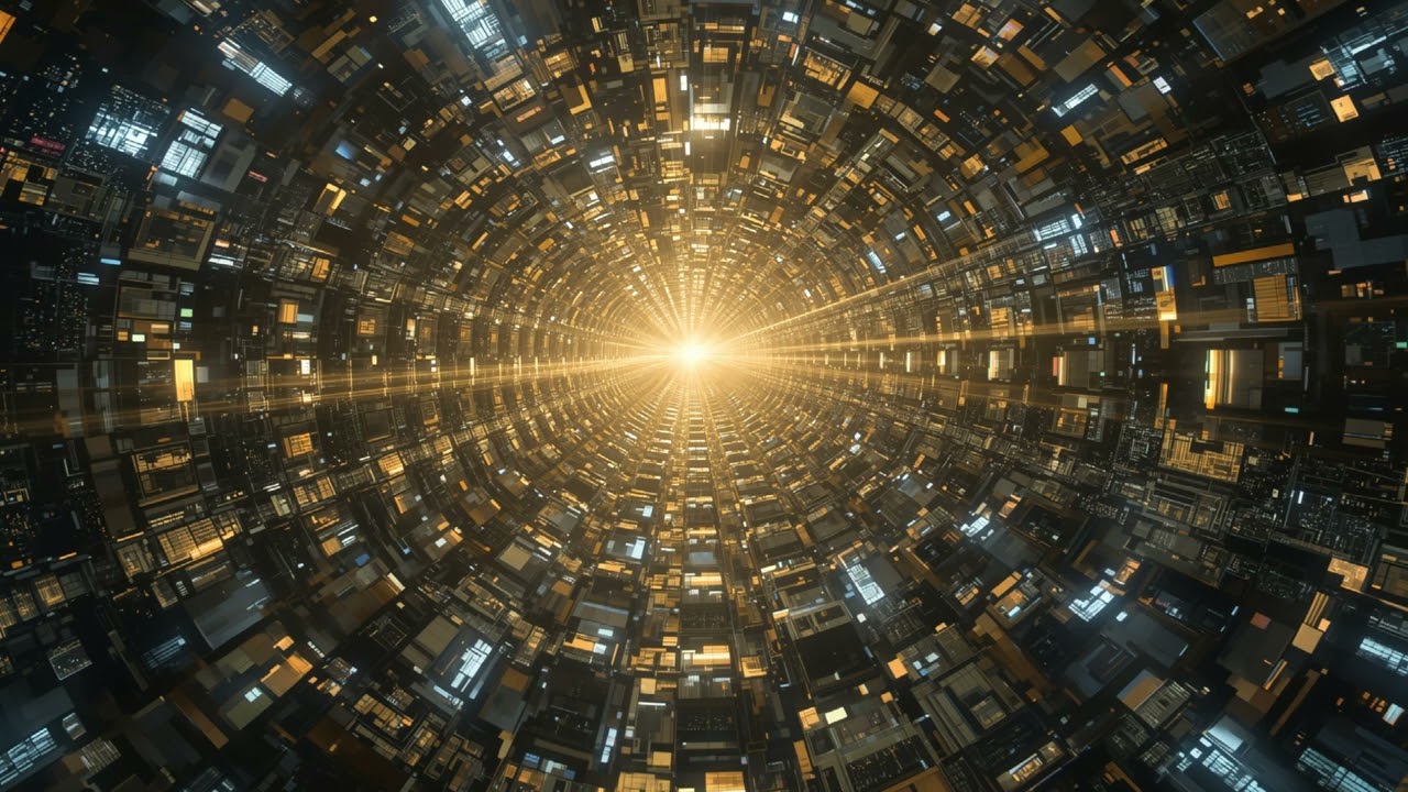 City Inside a Crystal🌆2 Hour Luminous Ambience  Kaleidoscopic Towers&Golden Light  Ambient Labyrinth