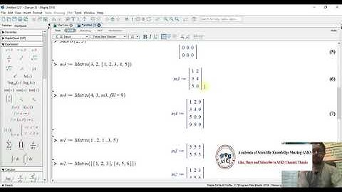 MapleTutorial 10(From Base to Advance),Matrix Operations,Transpose,Inverse,Urdu उर्दू /Hindi हिन्दी