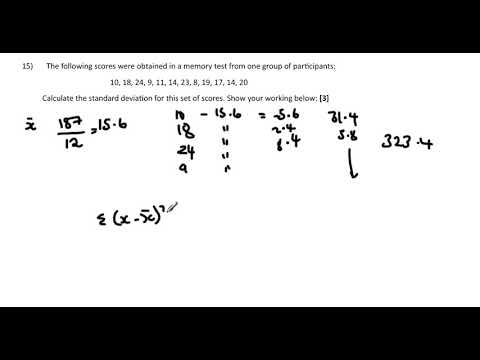 OCR A-level Psychology Research Methods A2 F3 Q15 Standard Deviation
