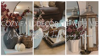 Cozy Fall Living Room Decorate With Me | Neutral Earth Tones & Cozy Textures