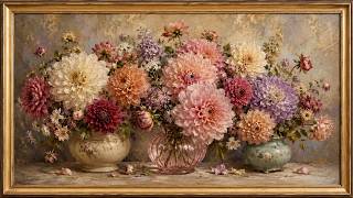 Vintage Summer Flowers Frame TV Art | Flower Painting | 4K No Sound screenshot 4
