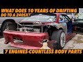 What does 10 years of drifting do to a car?  THE FIELDING SHREDDER 240SX!