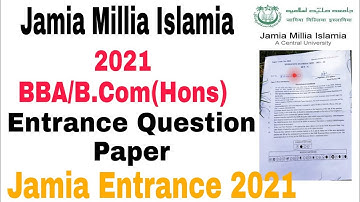 Jamia Millia Islamia BBA/B.COM(Hons) Entrance Question Paper 2021