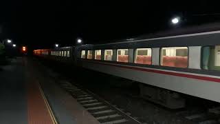 Up loco hauled passenger train in push/ pull mode arrives and departs Tallarook 27 May 2018. 
