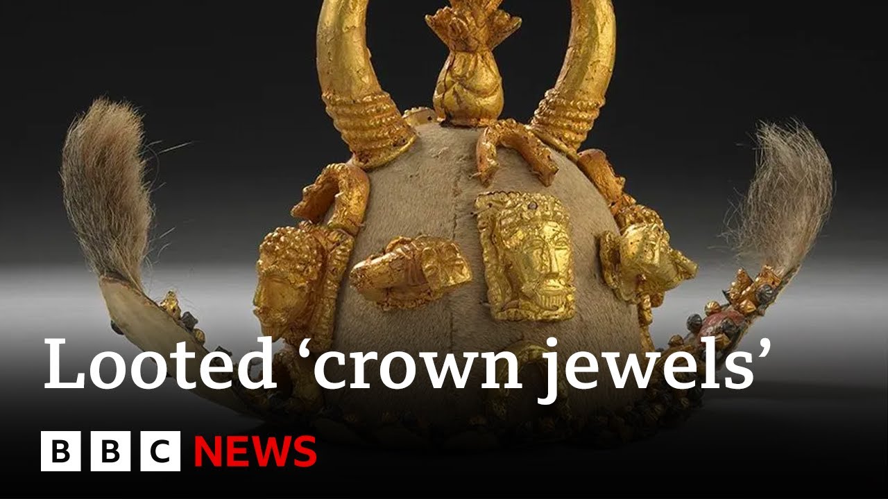 'Crown jewels' looted by British soldiers returned to Ghana on loan | BBC News