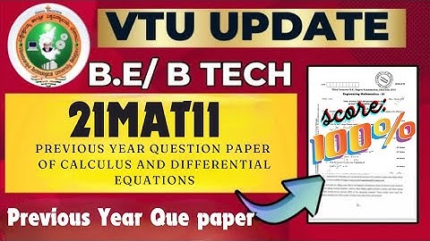 21MAT11 Previous Year Question paper of Calculus & Differential Equ Important #vtu #engineering