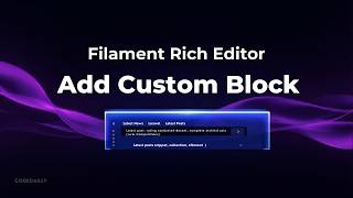 How to add a custom block on filament rich editor | Filament
