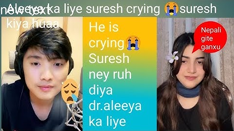 Suresh ne roh😭 diya Dr.aleeya kah liye|suresh lama Crying For Aleeya