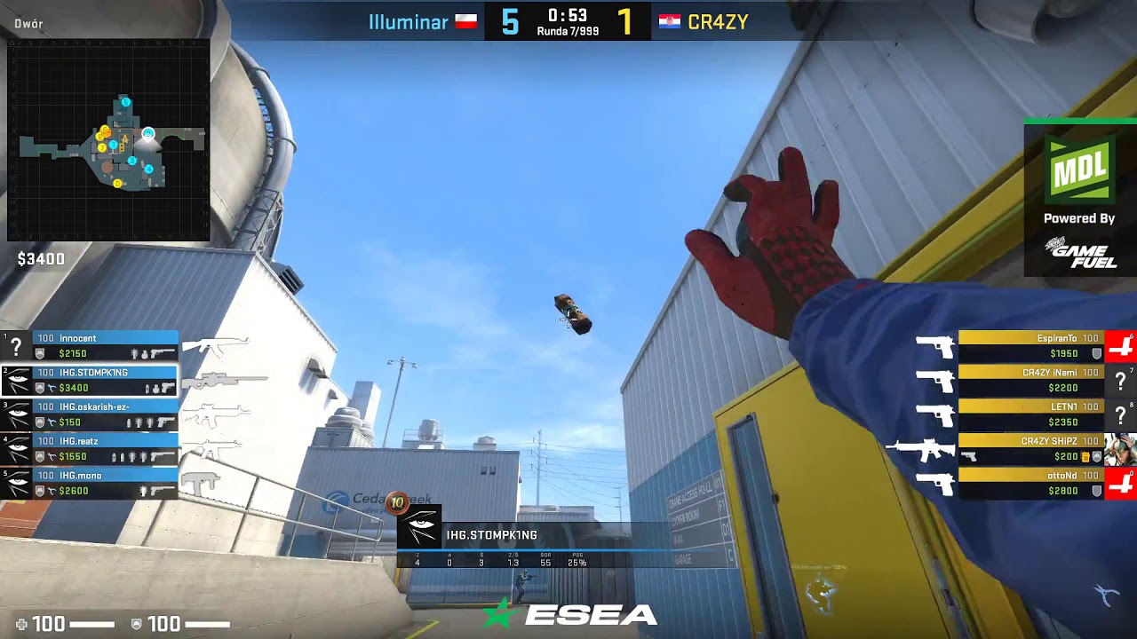 [POLISH] ESEA MDL SEASON 32 EUROPE ILLUMINAR VS CR4ZY | NUKE | CSGO 2019