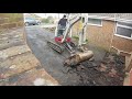 Digging up a Tarmac Driveway with Takeuchi TB216 Excavator or mini digger