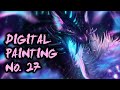 The cosmic dragon timelapse   digital painting no27  isvoc
