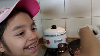 My daughter is cooking