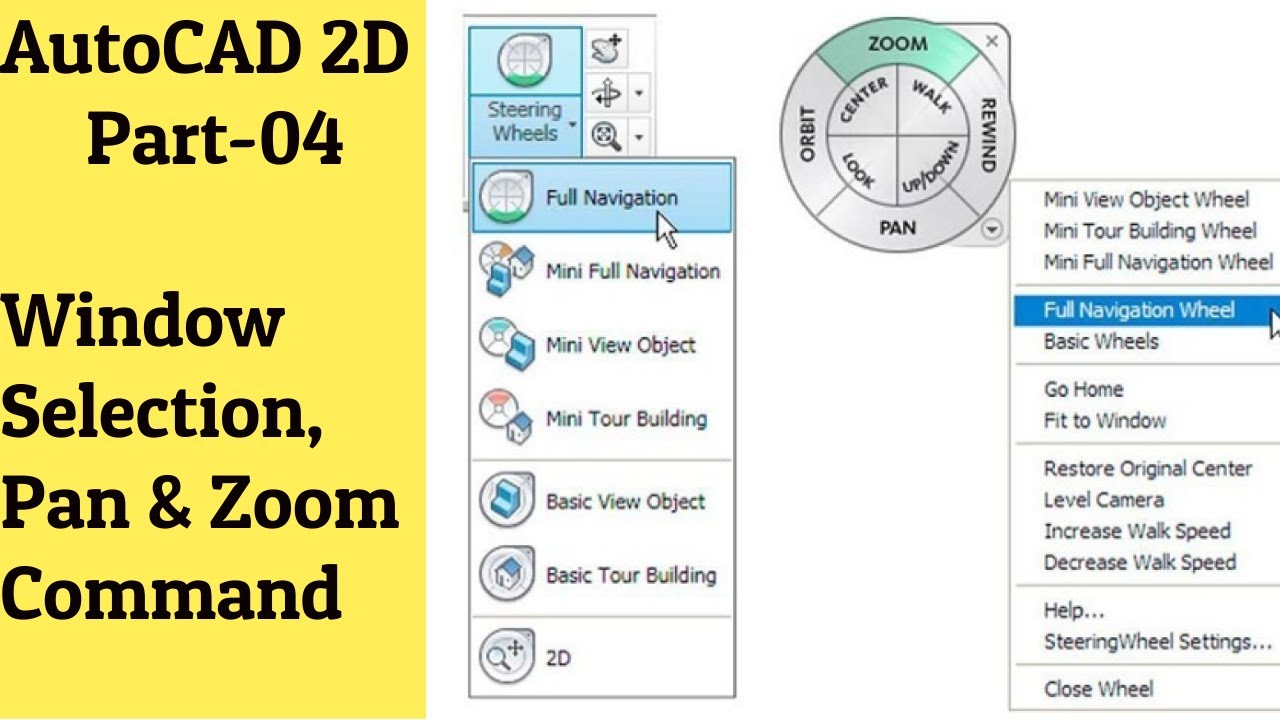 Autocad Pan Command #04 AutoCAD Tutorial- Window Selection, PAN and ZOOM Command - YouTube