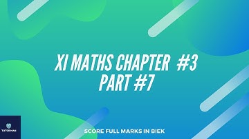 XI/First Year /Class 11 Maths Sindh Board Chapter 3 "EQUATIONS" Part 7