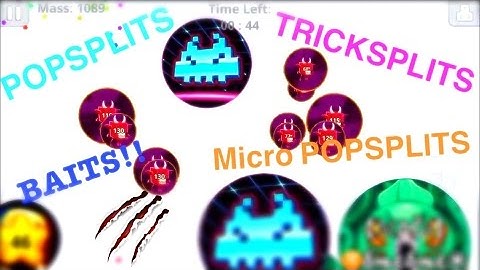 CLEANEST POPSPLIT!! x4 POPSPLITS!! (NO MACRO)+ CRAZY BAITS & TRICKSPLITS!! //Agar.io mobile gameplay