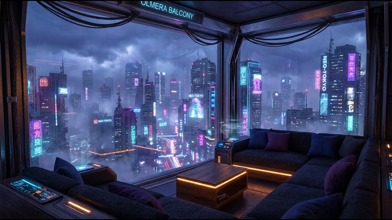 Rain ASMR  Neon Futuristic City  Deep Sleep