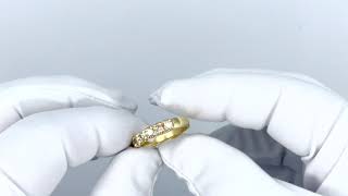 Vidéo: Demi alliance en or jaune 18 Cts avec 1,0 Ct de diamants L-VS. Taille 55.