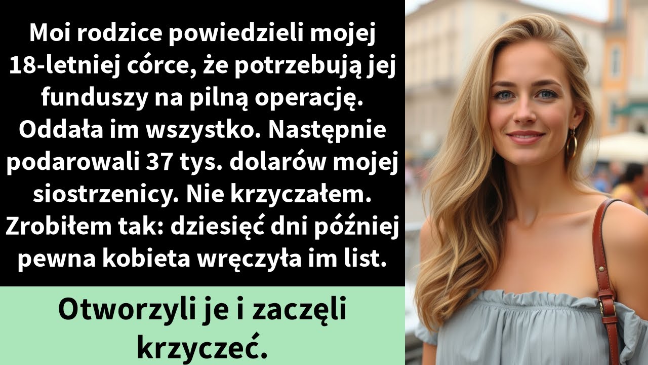 Moi rodzice powiedzieli mojej 18-letniej córce, że potrzebują jej funduszy na pilną operację.