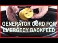 Generator Backfeed Cord for emergency power (4 prong to 3 prong)