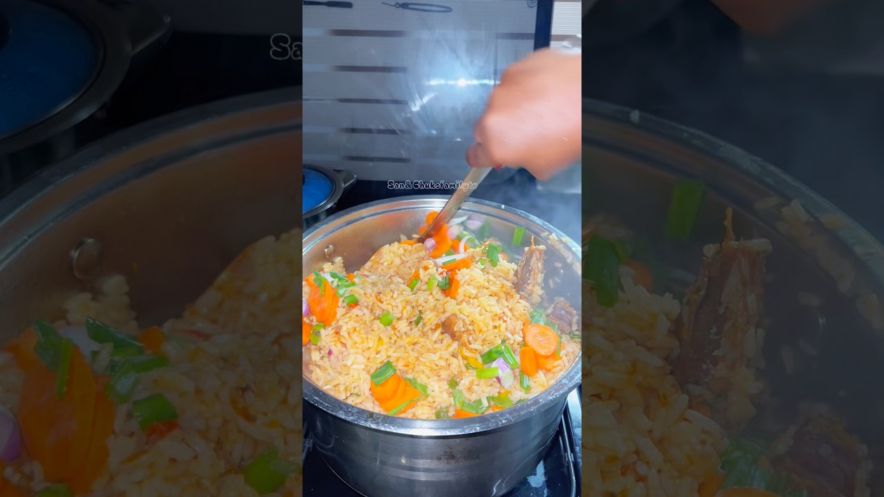 Let’s make jollof rice with my leftover stew ￼#StoryTime