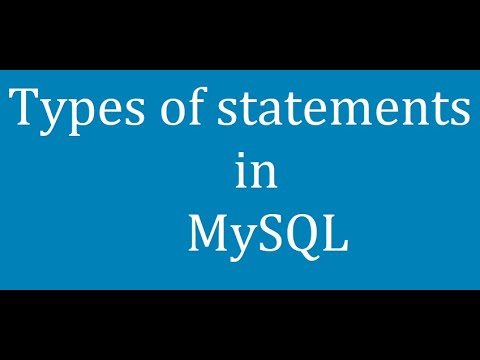 TYPES OF STATEMENTS IN MYSQL - YouTube