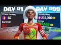 100 Day Competitive Fortnite Progression (Noob To Pro)