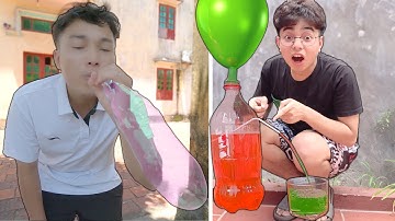 HẢI CỦ CẢI CÙNG THẮNG TÊ TÊ LÀM TIKTOK TRIỆU VIEW ĐỔI MÀU NƯỚC BẰNG BÓNG BAY