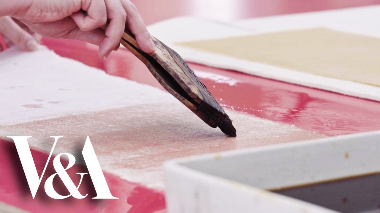 ASMR at the museum: Dyeing Japanese handmade paper using traditional techniques