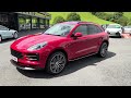 Carmine Red Porche Macan S 3.0T V6 panoramic glass sunroof 354 ps for sale at Castle Motors