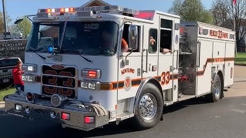 Kentland Volunteer Fire Department Rescue Engine 833 Responding to an accident