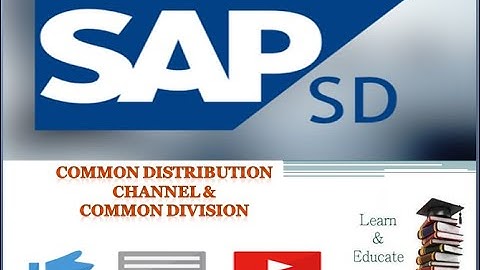 #2  SAP SD COMMON DISTRIBUTION CHANNEL AND COMMON DIVISION        (LEARN & EDUCATE)