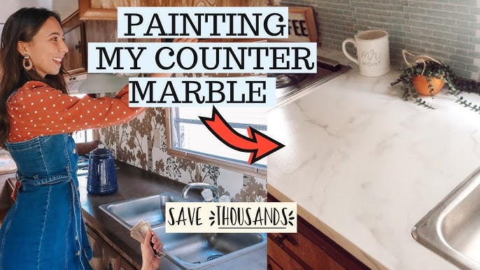 Renter DIY: Adding Marble Contact Paper to Open Shelves - Chris